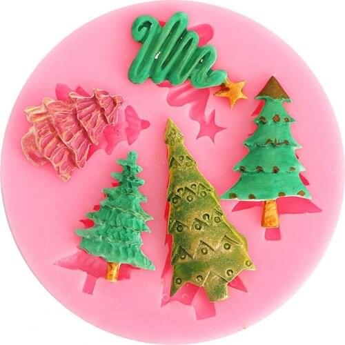 5 Styles Fashion Cake Mold Eco-friendly Heat Resistant Silicone Christmas Trees Shaped Dessert Mould for Household Baking Tools