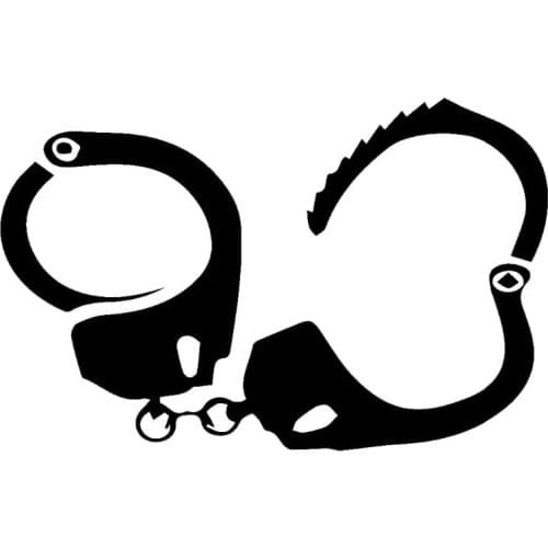 17.7*11.4CM Fashion Police Handcuffs Car Sticker Personalized Custom Motorcycle Vinyl Decals Black/Silver C7-1366