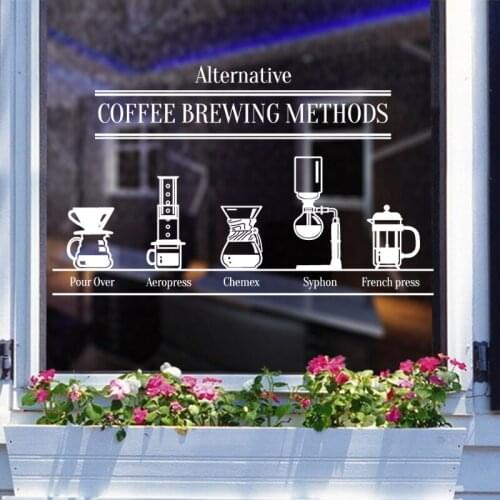 Coffee Shop Sticker Decal Cafe Cup Vinyl Art Wall Decals Decor Decoration Break Coffee Glass Decals CAFE1025