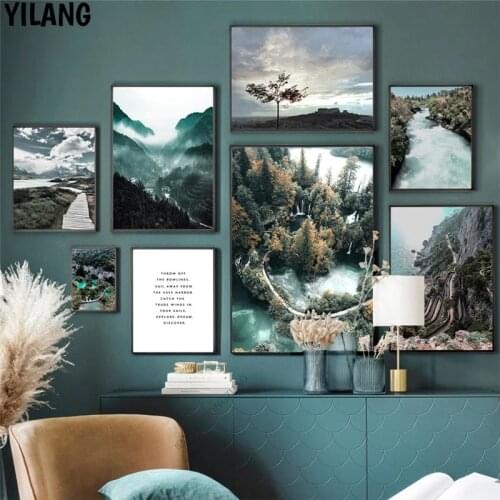 Nordic Nature Scenery Poster Wall Art Canvas Painting Blue Landscape Picture Home Decor Poster And Print For Living Room Design