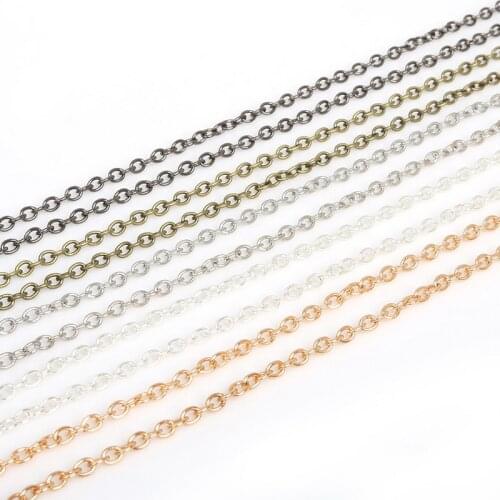 Hot Sale 5m/lot Rhodium/Silver/Gold/Gunmetal/Antique Bronze Plated Necklace Chains for DIY Bracelet Jewelry Findings Making