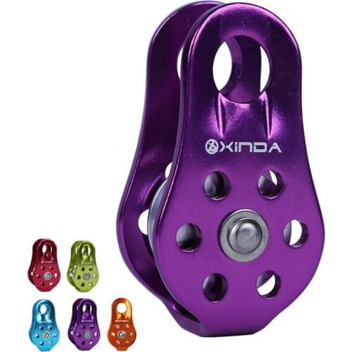 Portable Mountaineer Rock Climbing Fixed Sideplate Safety Security Single Sheave Pulley Outdoor Survival Tool Hauling Gear