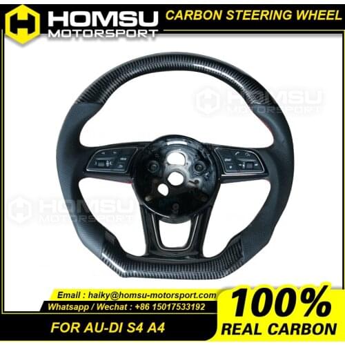 Carbon Fiber Flat Bottom Steering Wheel For audi S4 A4 Carbon Fiber Flat Bottom Steering Wheel