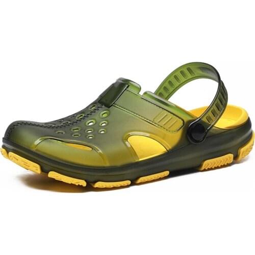 New Fashion Sandals Men Clogs Slippers Soft Bottom Beach Sandals Men Clog Sandals Comfortable Breathable Ankle-Wrap EVA02