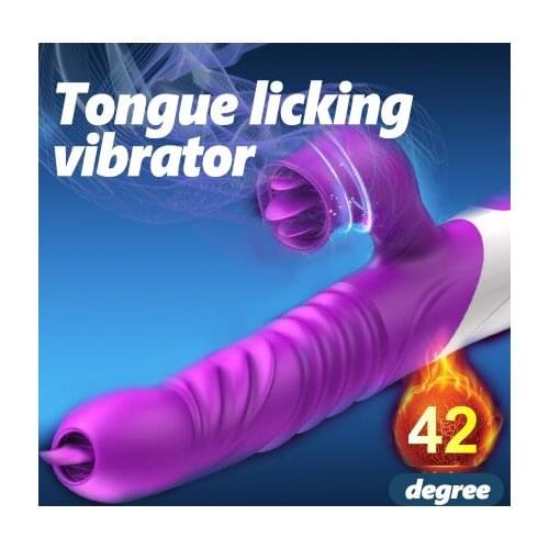 G Spot Dildo Silicone Vibrator Heating Scalable Tongue Licking Wand Clitoris Massager Sex Toys For Women