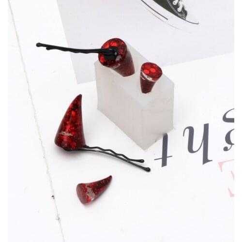 Cute Devil Horns Hair Clips Resin Molds Epoxy Resin Mould Jewelry Making Tools