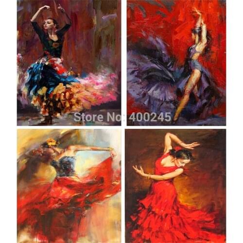 Modern art painting of woman ballerina Oil paintings on canvas for wall decor Christmas Gift Hand painted online gallery