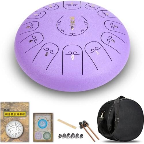 Steel Tongue drum 12 inch 13 tones Ethereal drum handpan drum Tang drum Beginners musical instrument Percussion Violet drum