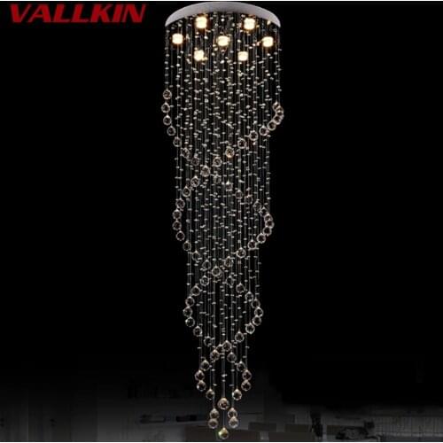 LED Crystal Chandeliers Light Spiral Chandelier Lights Lighting Stair Lamp Fixture for Hotel Hall Indoor Home Suspension