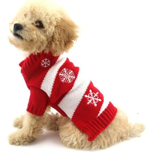 Dog sweater Christmas Snowflake Sweater Dog New Year Costume Autumn and Winter Dog Sweater