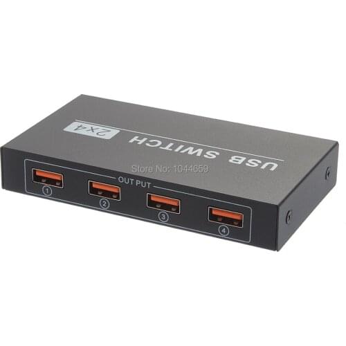 USB Switch 2X4 Peripheral Switcher 2 Computers Sharing 4 Usb Devices Usb2.0 Hub for Mouse/U Disk/Keyboard/Camera/Printer