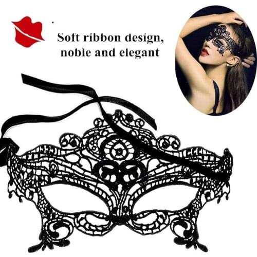 Womens Lace Masquerade Prom Halloween Carnival Mask Sexy Lingerie Hot Erotic Costume Accessories Hollow Out Black Eye Mask