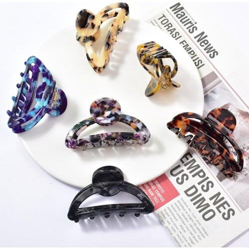 High Quality Acetate Material Floral Dots Pattern Crab Hair Clips for Women Girls Stylish Hair Claws Hairgrips Hair Accessories