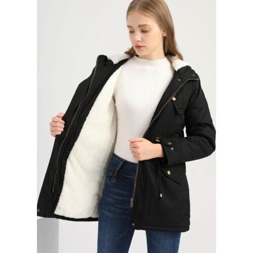 2021 Winter New Womens Cotton Hooded Plush Drawstring Long Down Jacket Womens Jacket Top Harajuku Tunic Coat Thick Coat