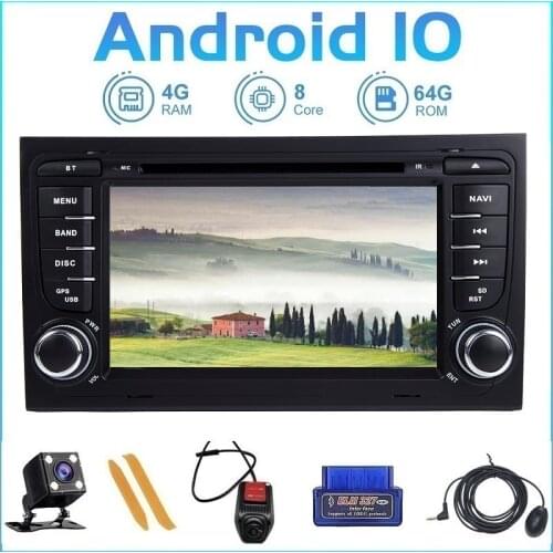 ZLTOOPAI Octa Core 2 Din Car Multimedia Player GPS Android 10 Auto Stereo For Audi A4 S4 2002-2008 Radio DSP DVR SWC WIFI