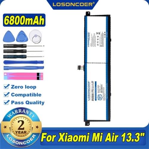 100% Original LOSONCOER R13B01W R13B02W 6800mAh Laptop Battery For Xiaomi Mi Air 13.3" Series Tablet R13B02W R13B01W