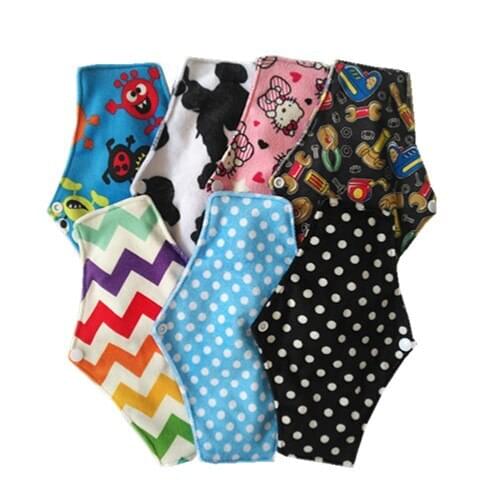 2019 Wholesale Popular Bamboo Mamas Cloth Printed Menstrual Pads Liners Washable 50pcs/lot Free Shipping