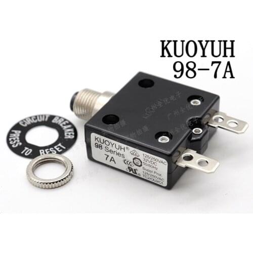 3Pcs Taiwan KUOYUH 98 Series-7A Overcurrent Protector Overload Switch