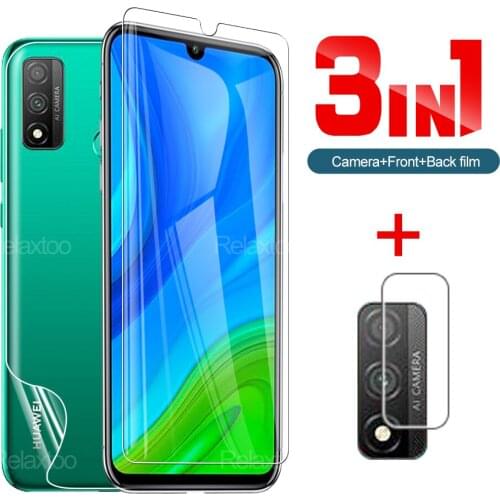 3-in-1 Tempered Glass And Back Hydraulic Film For Huawei P Smart 2020 Screen For Huawei P 20 P 30 P20 Lite P20 Pro Camera Lens