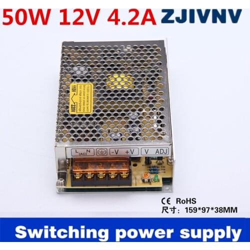 50w 12v 4.2A Single output switching power supply 12v smps cctv led power supply ac-dc tranformer (S-50-12 )