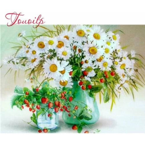 Diamant peinture marguerite fleur pleine carré perceuse broderie point de croix Kit décoration de la maison strass photo