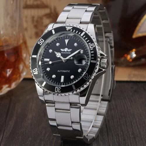 Winner Men Automatic Mechanical Watch Mechanical Watches Man Fashion Stainless Steel Band Luxury Brand Sports Montre Homme Man