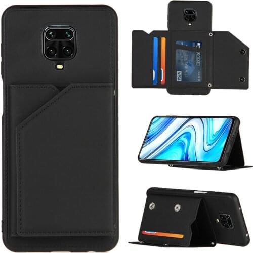 Leather Skin Card Plain Phone Case For Xiaomi Redmi 9A 9C Note 9S 9 Pro Max POCO X3 NCF Anti-knock Case Cover