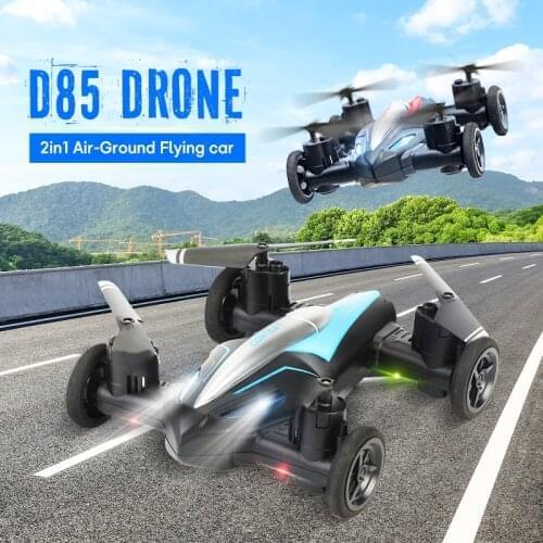 2021 New D85 2in1 Drone Air-Ground Flying Car 2.4G Dual Mode Racing Mini Drone Professional RC Car Quadcopter Children RC Toys