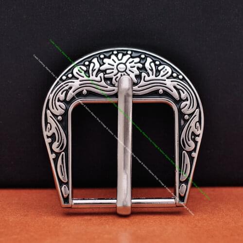 Two-tone Silver Black Western Cowboy Cowgirl Rodeo Flower Leathercraft Headstall Bridle Belt Buckle Replacement fit 26mm