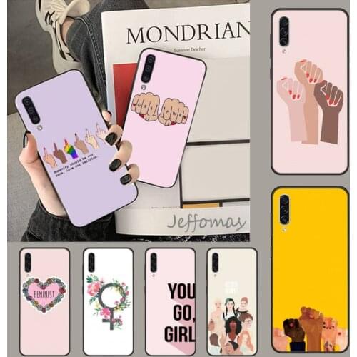 Aesthetics Minimal Girl Power Feminist Phone Case Hull For Samsung A20 A30 30s A40 A7 2018 J2 J7 prime J4 Plus S5 Note 9 10 Plus