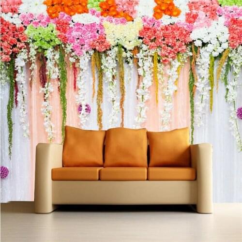 Beibehang photo wallpaper quality flash silver cloth / TV sofa background bedroom garden wedding flowers large mural wallpaper