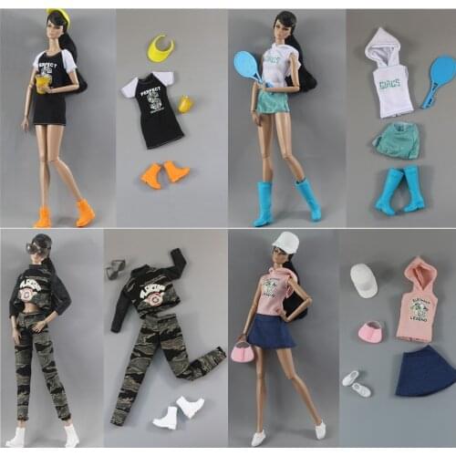 Clothing set / hat top skirt bag shoes sunglasses set outfit / doll accessories for 30cm doll / 1/6 doll clothes