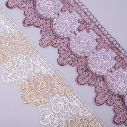 Cusack 2 yard 11 cm Purple Lace Trim Tape Ribbon Beige for Dress Garment Home Textiles Trimming DIY Crafts Lace Fabric Polyester