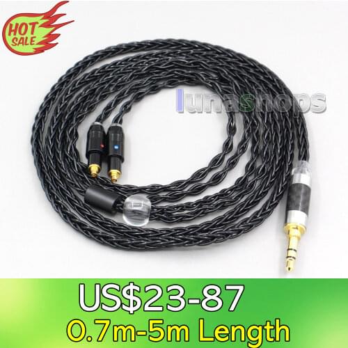 LN006599 2.5mm 4.4mm XLR 3.5mm 8 Core Silver Plated Black Earphone Cable For Shure SRH1540 SRH1840 SRH1440