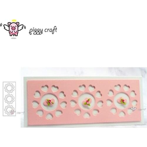 Piggy Craft metal cutting dies cut die mold Heart wreath card frame Scrapbook paper craft knife mould blade punch stencils dies