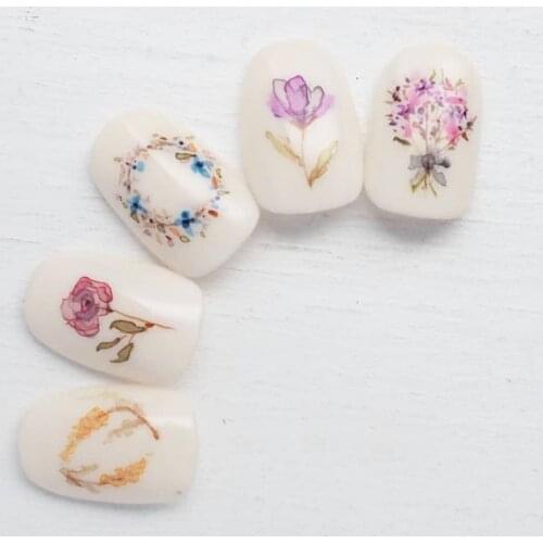 New Fashion 1 Sheets 3D Water Decals Nail Art Stickers DIY mixs flower types Nails Sticker Decorations Manicure Z055