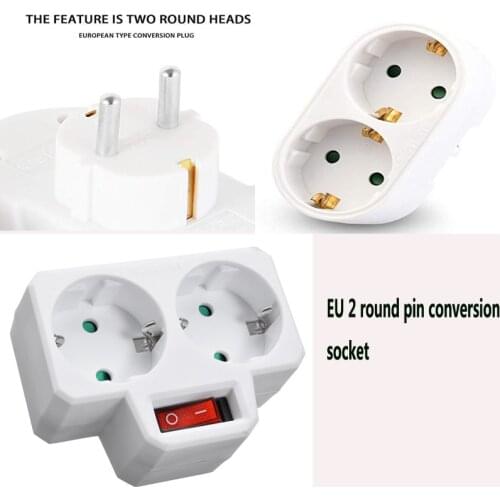 Independent Switch European Type Conversion Plug 1 TO 2/3 Way Splitter EU Standard Power Adapter Socket 16A Travel Plug 3200W