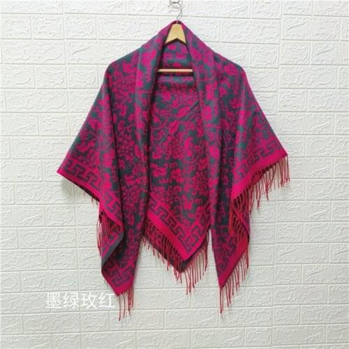 Autumn Winter New Square 140x140cm Women Shawl Scarf All-match Travel Blanket Lady Cashmere Pashmina Female Ponchos And Capes