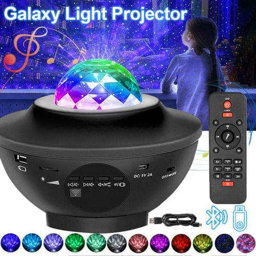 Starry Projector Bluetooth USB Voice Control Music Player LED Night Light Romantic Projection Lamp Kids Gift Room Decor