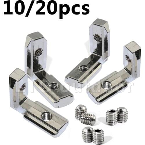 Silver Aluminum Corner Bracket L Shape Connector Fastener With Screw For Aluminum Profile 2020s 3030s 4040s 4545s