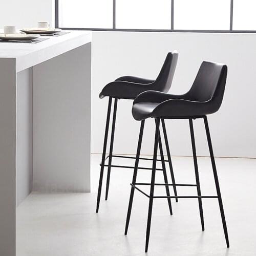 Nordic Bar Chair Modern Minimalist Dinning Chairs Household Industrial Style Bar Stools Backrest Bar High Stool Bar Stool Chair