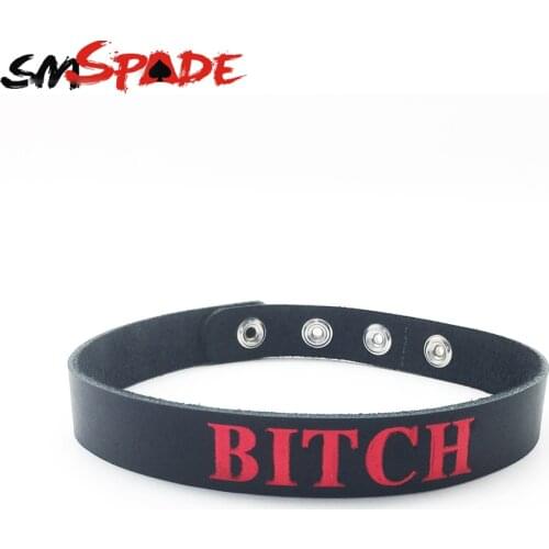 SMSPADE Bondage Sex Necklace SM Toys Real Leather Collar Punk Style BDSM Slave Sex Toys Bondage Necklace Adult Toys for Couples