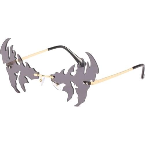 Frameless Sunglasses Unisex Prom Party Sunglasses Unique Personalized Pentagram Glasses Mask Glasses Sun Mirror A0010