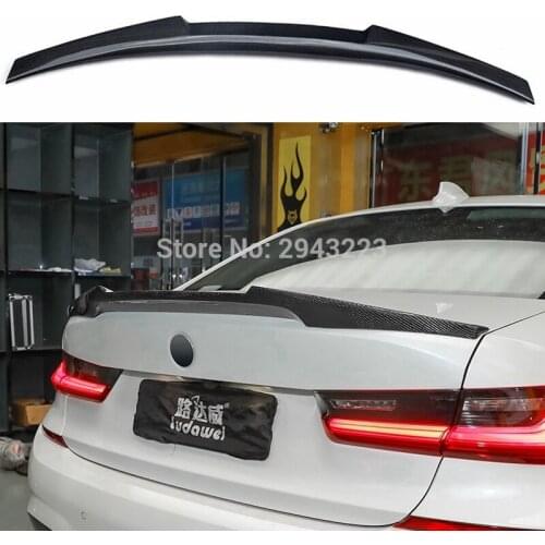 For BMW 3 Series G20 330i 340i Spoiler 2019+ P/M4 Style High Quality Carbon Fiber Rear Trunk Roof Spoiler Wing Car Styling