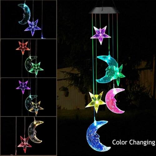 LED Solar Wind Chimes Light Outdoor Memorial Color-Changing Mobile Hanging Waterproof for Garden Yard Party