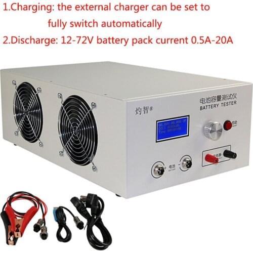 EBC-B20H 12-72V lithium lead acid battery capacity tester Online Computer Software Support external charger discharger 20A