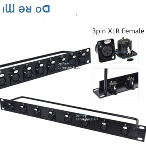 1U 8way 12way jumper frame 3pin three-core XLR microphone power amplifier cabinet distribution frame with line arrangement fra