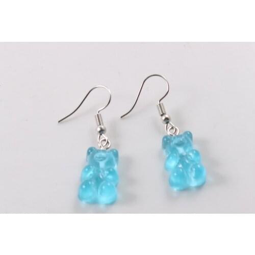 1 Pair Creative Cute Mini Gummy Bear Earrings Minimalism Cartoon Design Female Ear Hooks Danglers Jewelry Gift