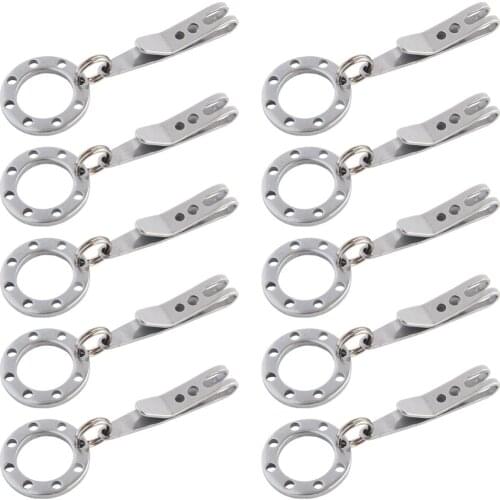 10PCS UFO Style EDC Tactical Suspension Keychain Clip and Multi-Keyring System Compact Key Ring