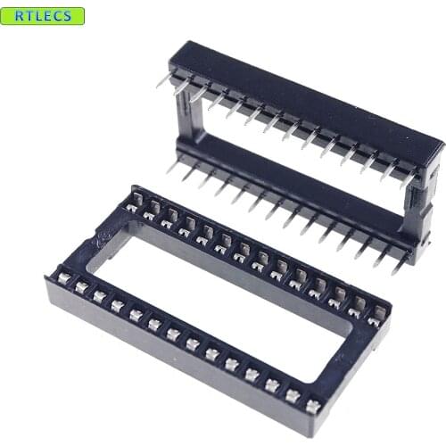 100 pcs / Lot 0.100" 2.54mm IC socket Wide 28 Position 2x14 28 Pin Row spacing 15.24 mm DIP Through hole solder PCB